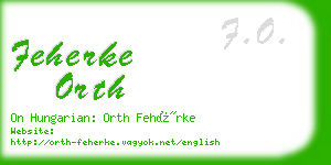 feherke orth business card